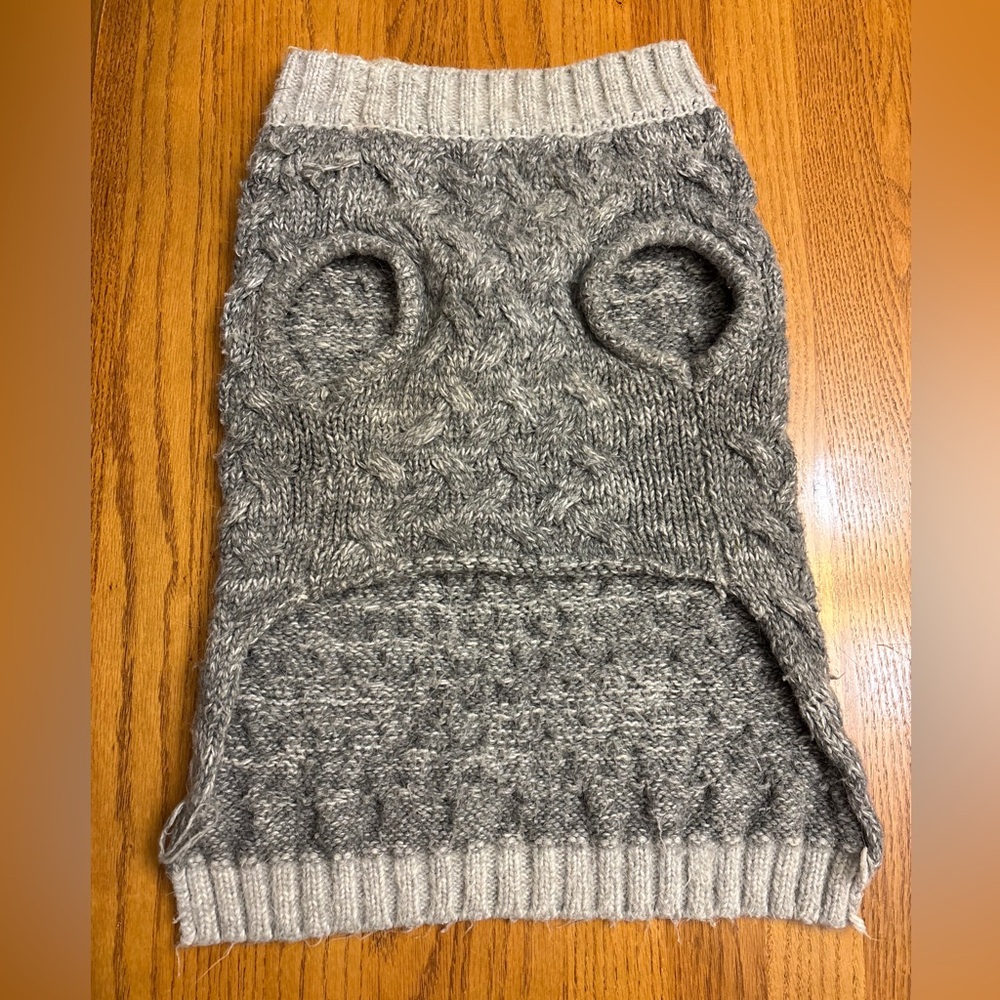 Express Gray Cable Knit Dog Sweater